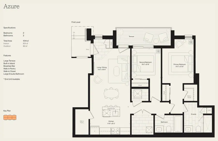 Azure floor plan with room dimensions